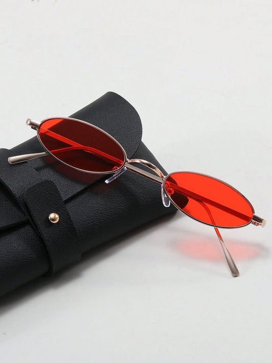 Red Oval frame Sunglasses
