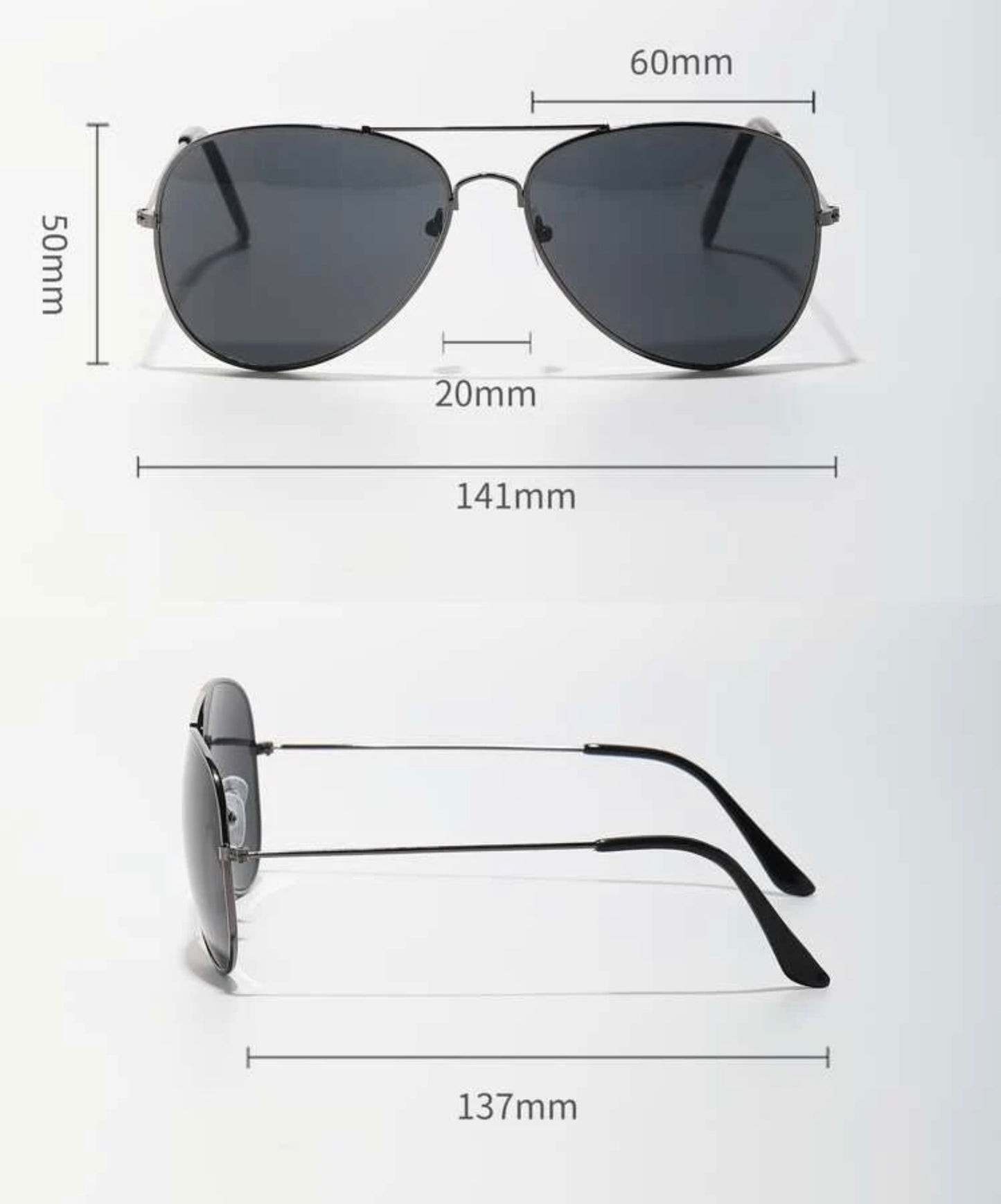 Dark Grey Aviator Fashion Sunglasses
