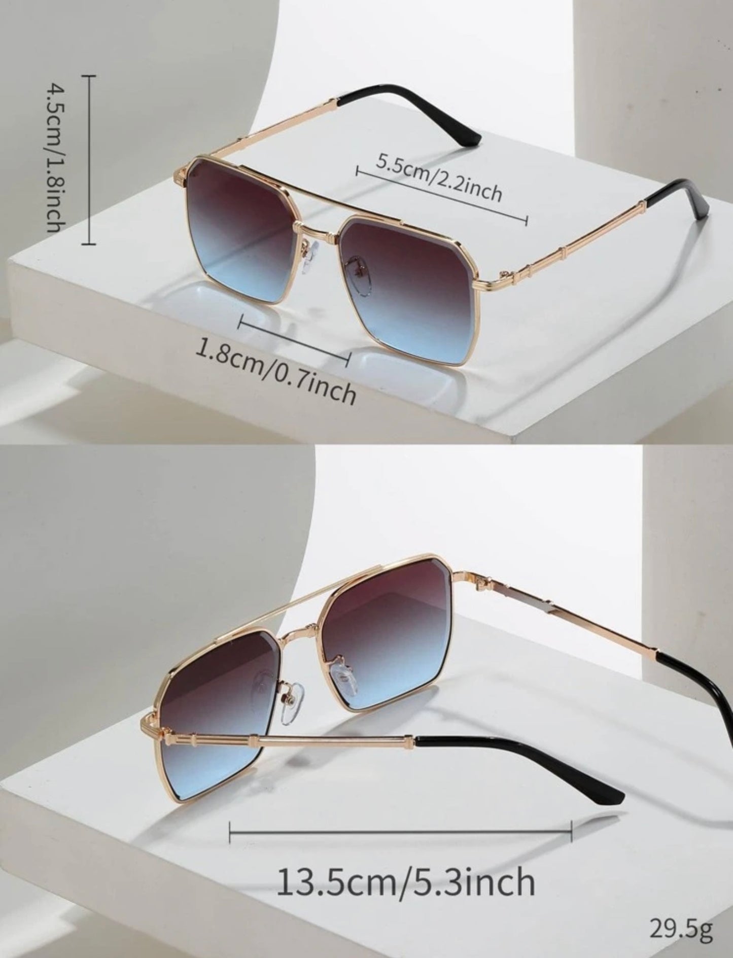 Ombre Metal Rimmed Sunglasses