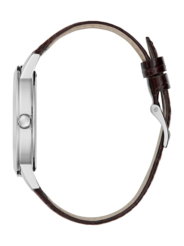 Guess Brown Croc-embossed Leather Watch