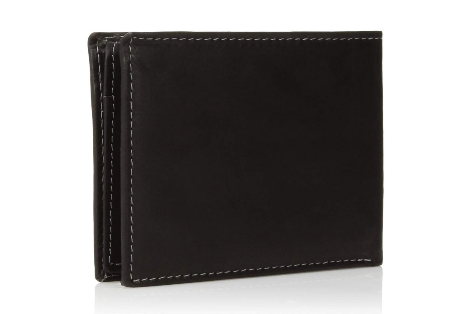 Steve Madden Black Slim Leather Wallet (Antique)