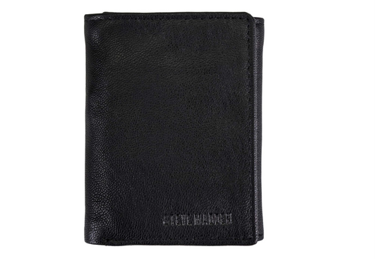 Steve Madden Black RFID Trifold Wallet with Id Window