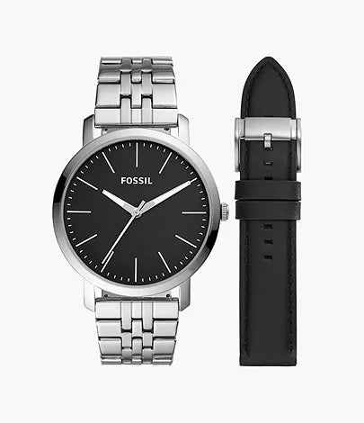 Fossil Silver Stainless Steel Watch Set