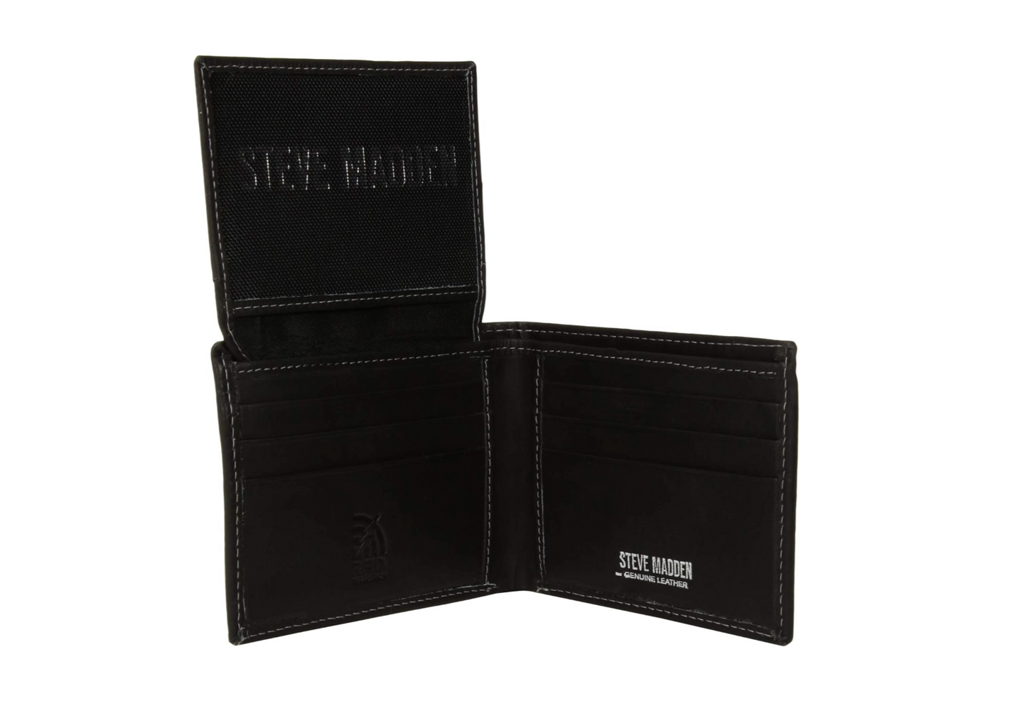 Steve Madden Black RFID Trifold Wallet with Id Window