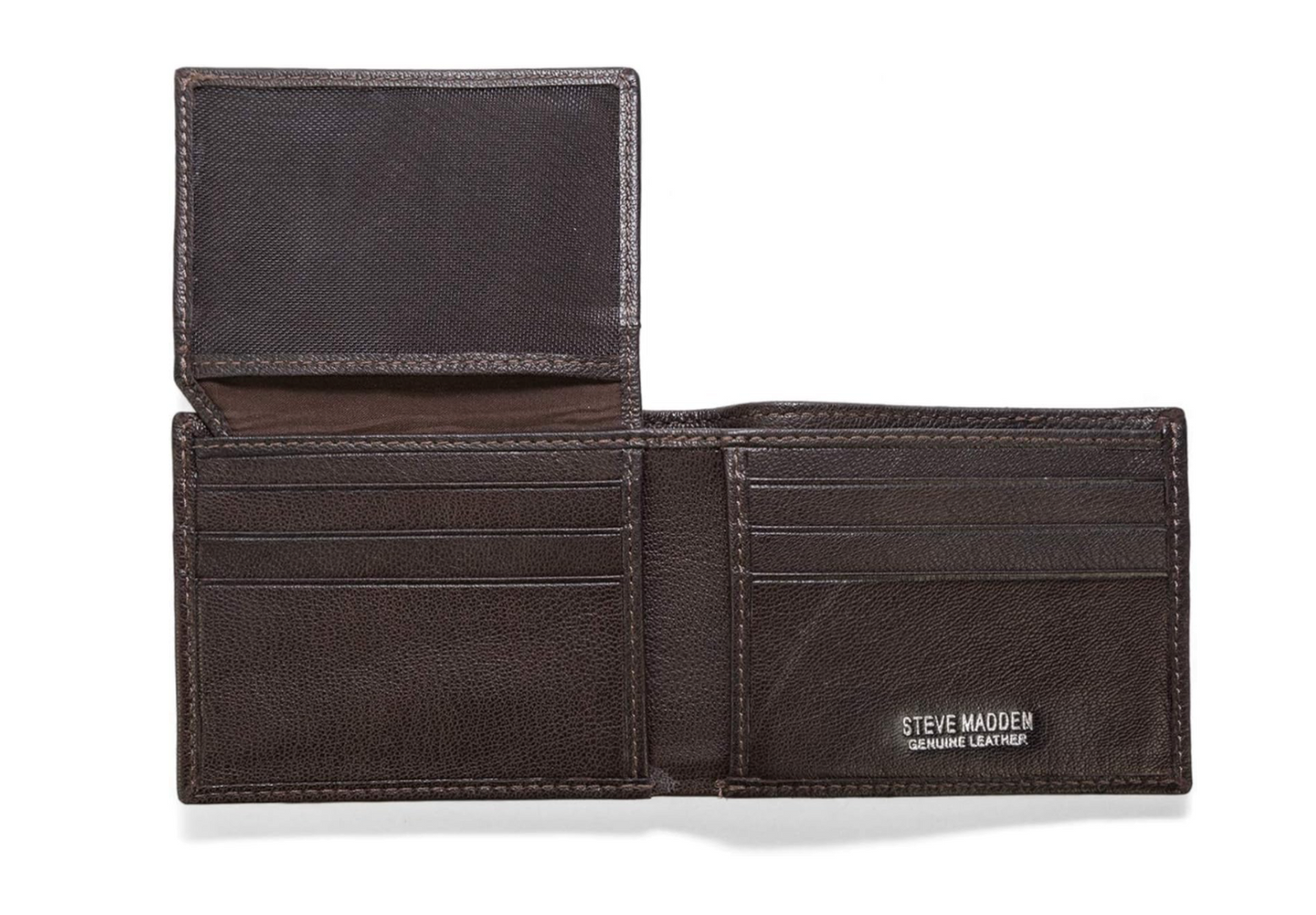 Steve Madden Dark Brown Slim Leather Wallet