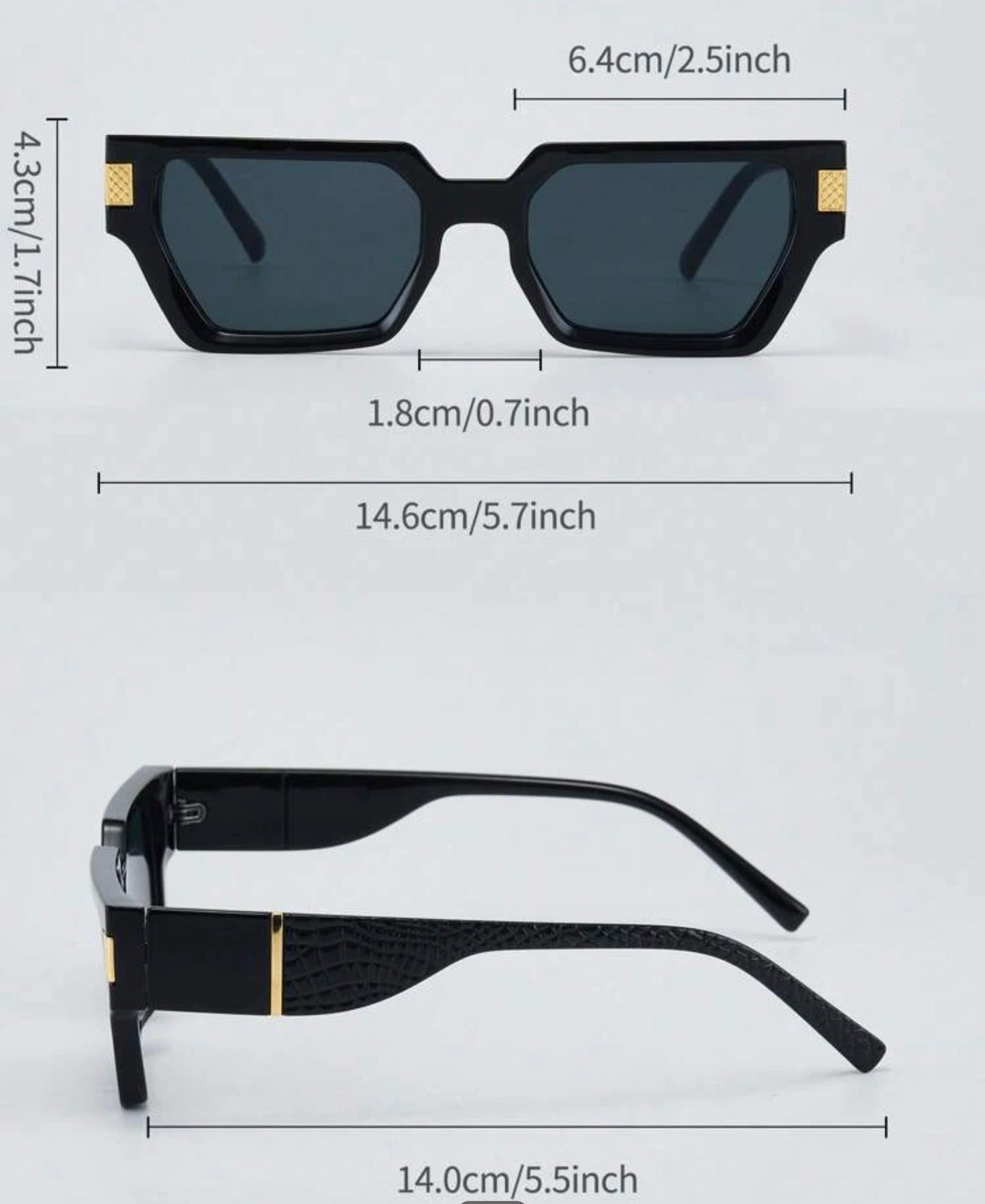 Black Geometric Frame Fashion Sunglasses