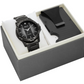 Relic by Fossil Gunmetal Watch and Black Metal Card Case Gift Set