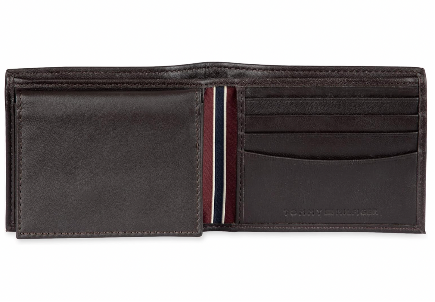 Tommy Hilfiger Slim Bifold Dark Brown Leather Wallet