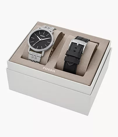 Fossil Silver Stainless Steel Watch Set