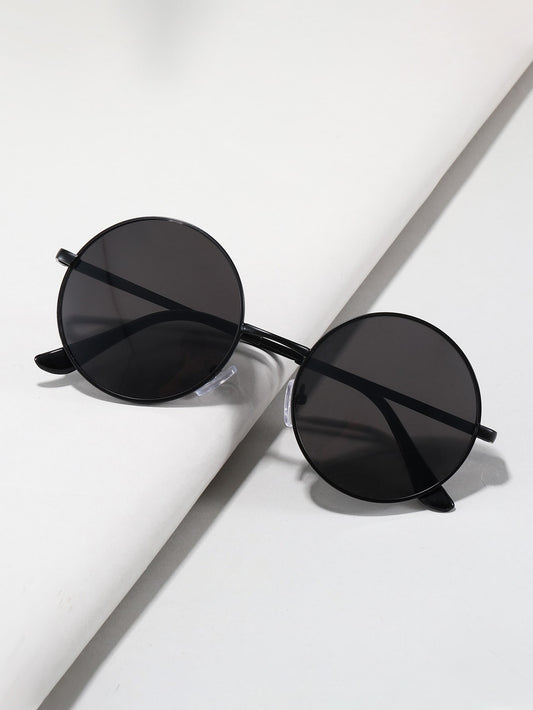 Simple Black Round Sunglasses