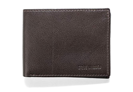 Steve Madden Dark Brown Slim Leather Wallet