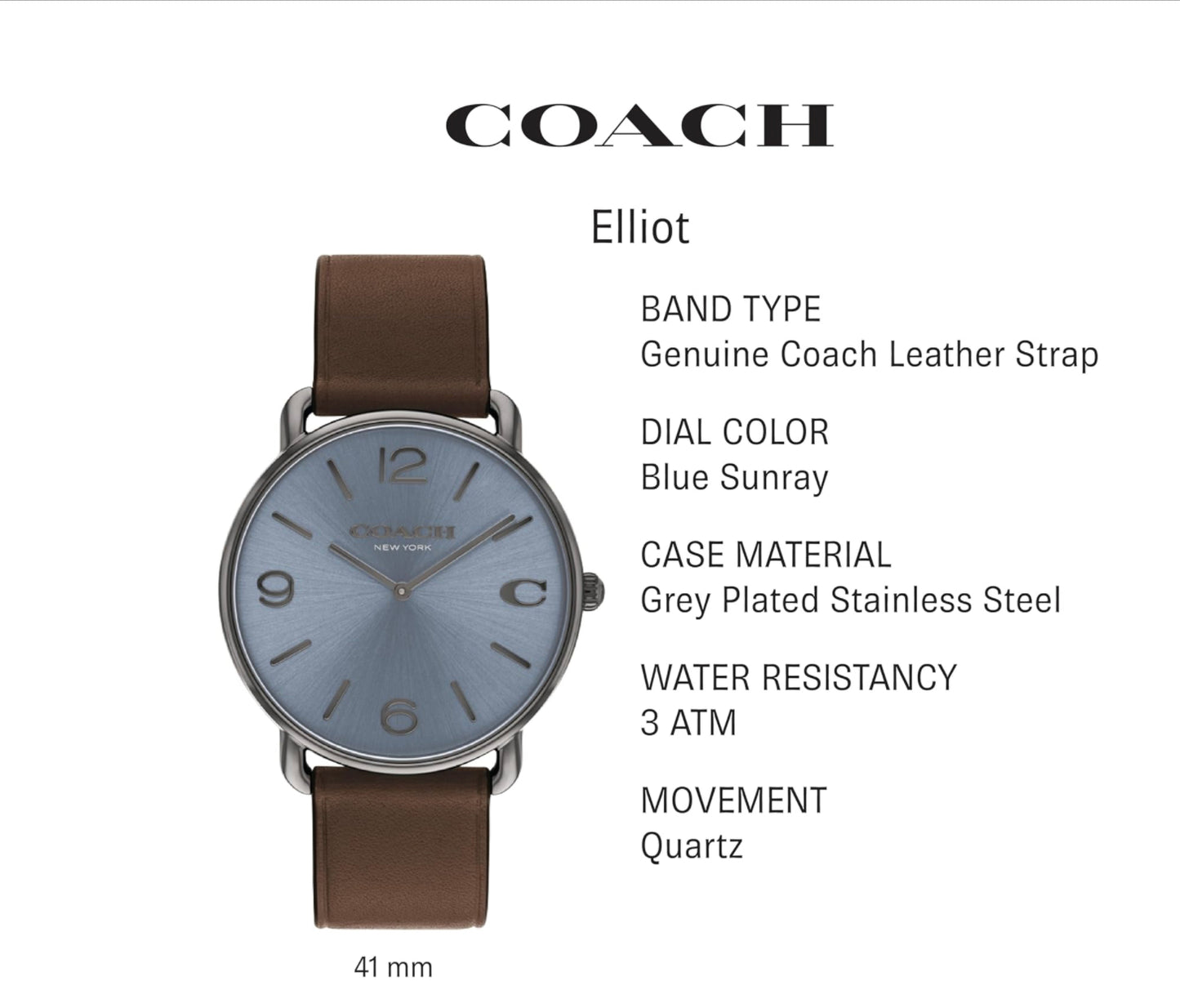 Coach Elliot Mens Watch