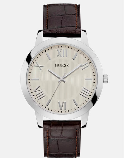 Guess Brown Croc-embossed Leather Watch
