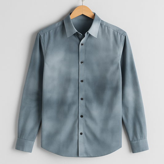 Grey Long Sleeve Printed Shirt