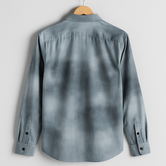 Grey Long Sleeve Printed Shirt