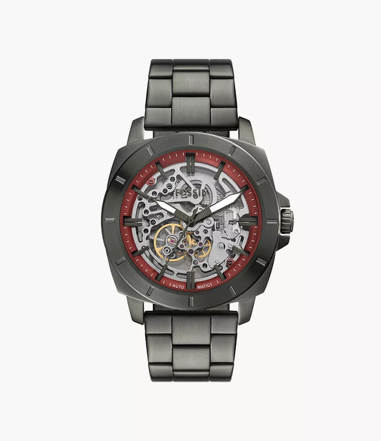 Fossil Privateer Automatic Gunmetal Stainless Steel Watch