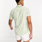 Green Slim Oxford Stripe Shirt