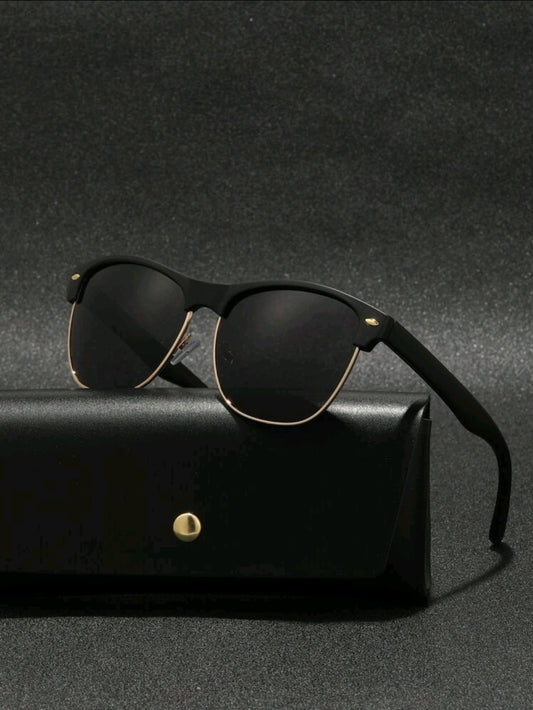 Black Gold Rim Sunglasses