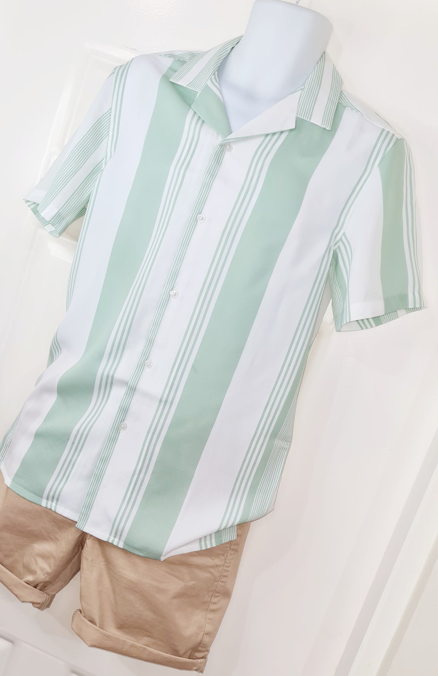 Green Stripe Revere Shirt