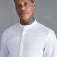 White Slim-fit Long Sleeve Grandad Shirt