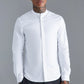 White Slim-fit Long Sleeve Grandad Shirt