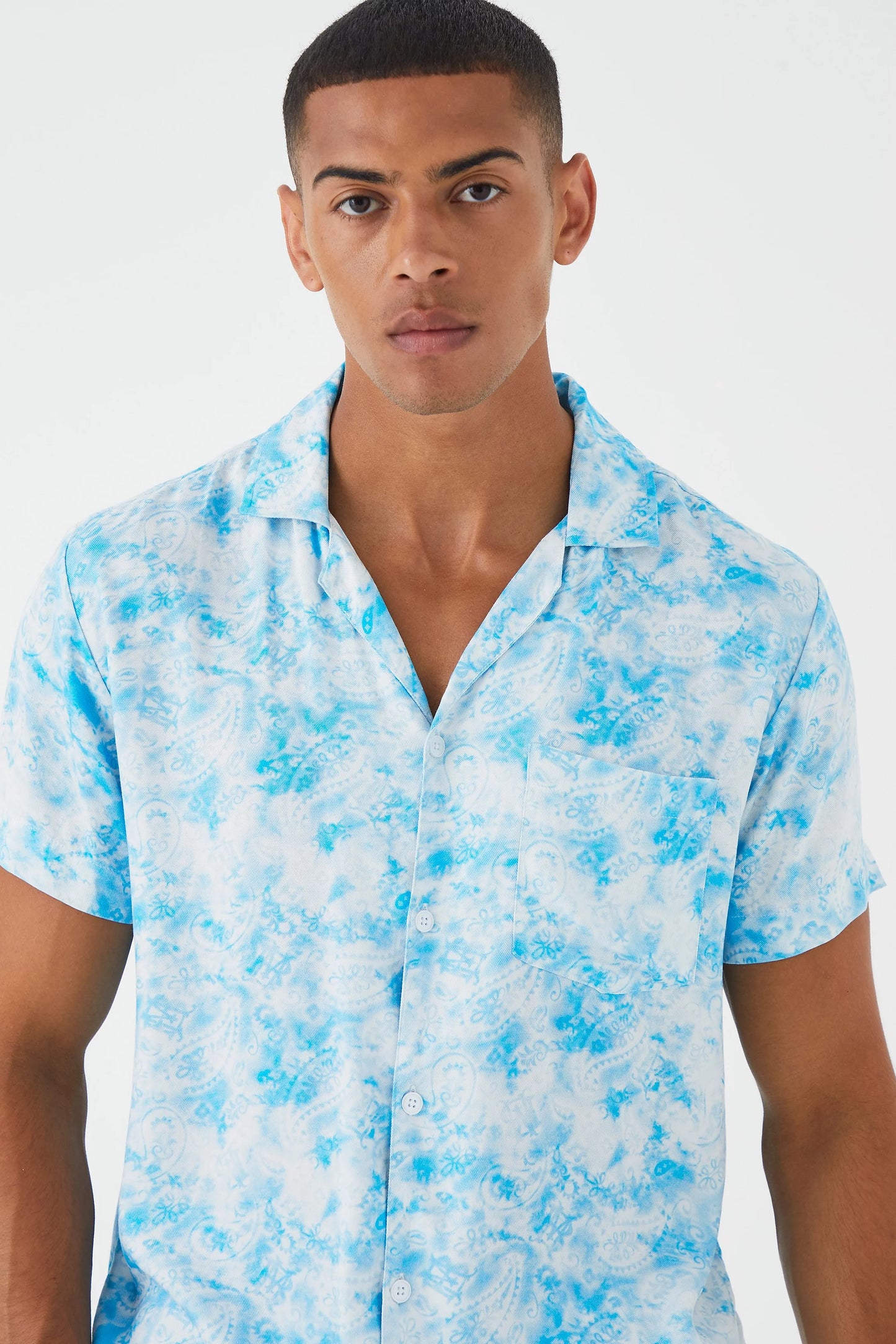 Short Sleeve Viscose Print Shirt