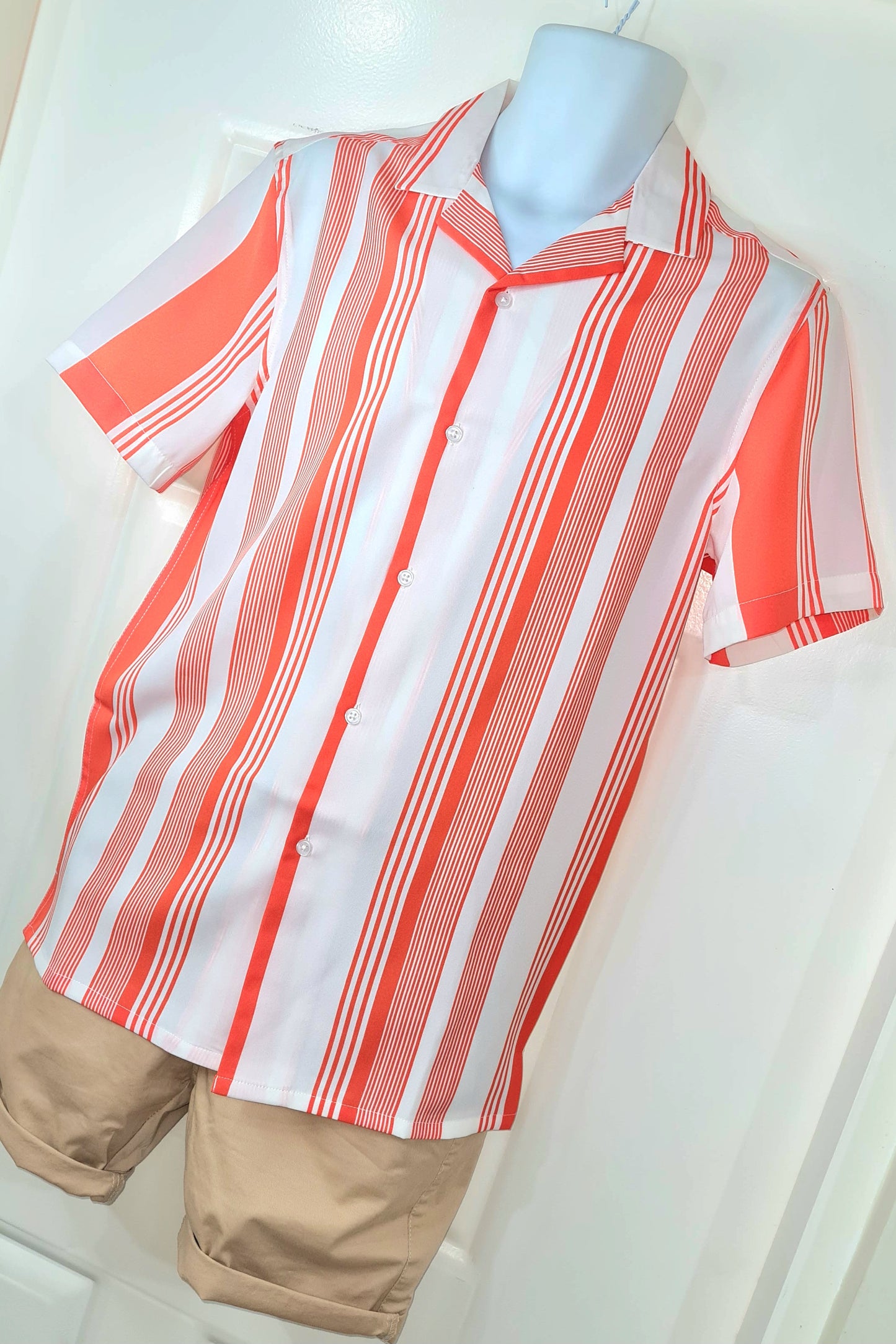 Orange Stripe Revere Shirt