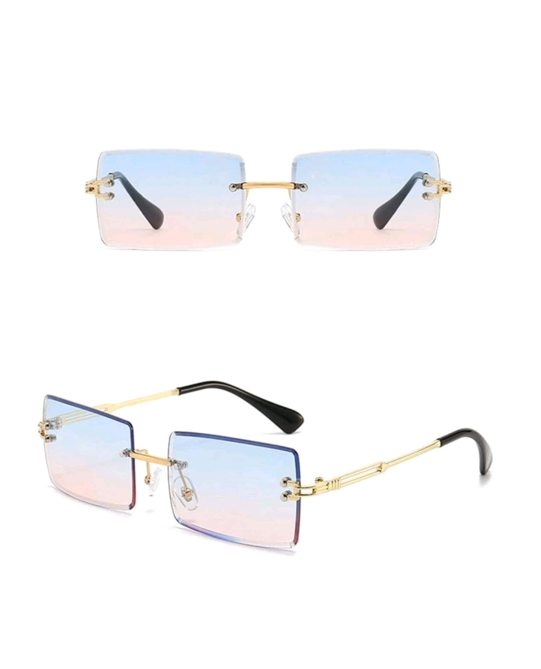 Pink Ombre Rimless Fashion Glasses
