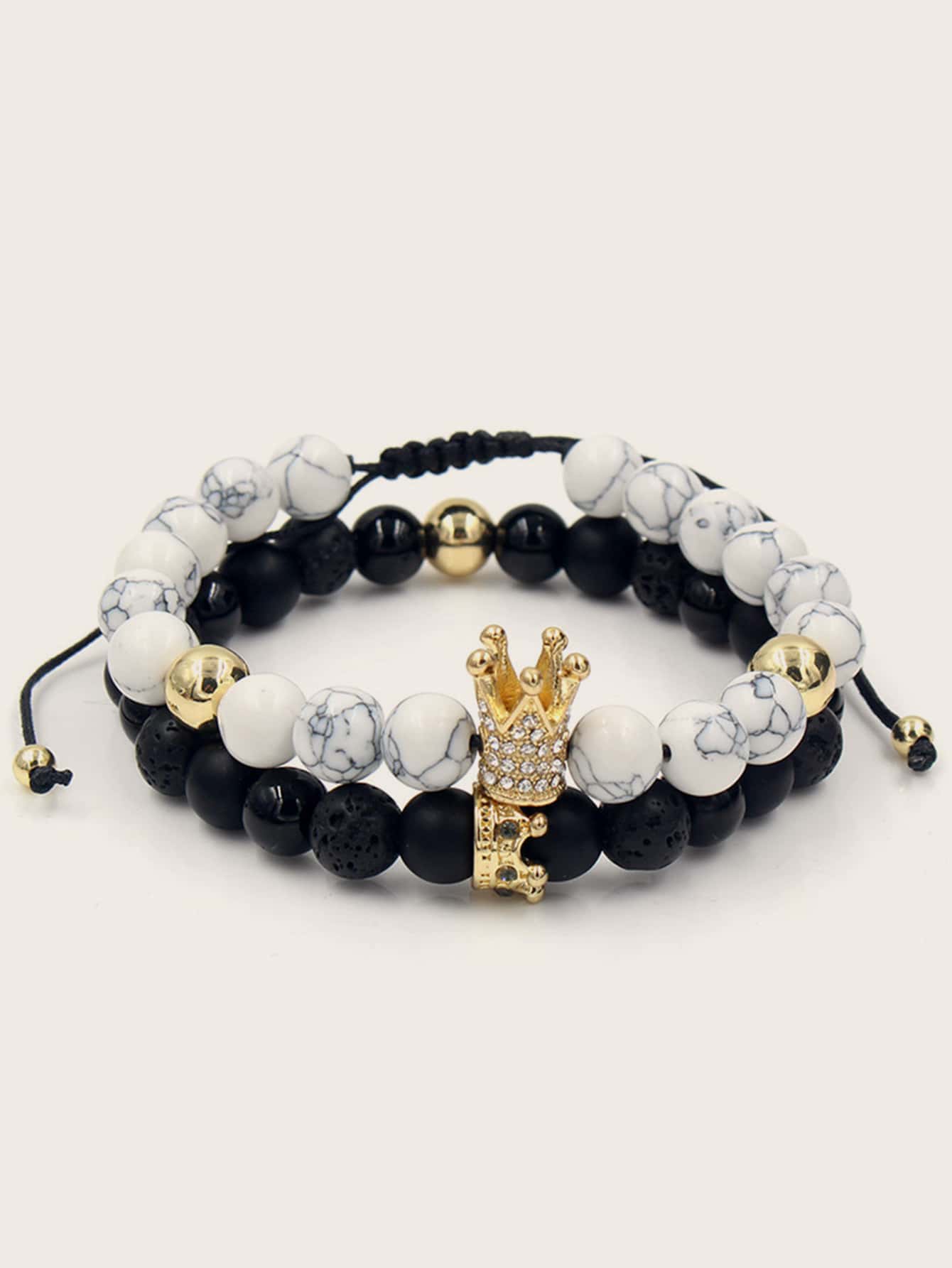 2pc Marble Crown Band Set
