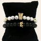 2pc Marble Crown Band Set